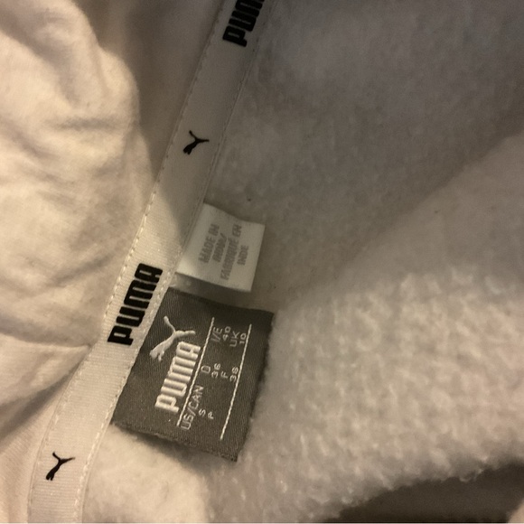 Puma White Fleece Hoodie with Black Accents - Picture 3 of 3